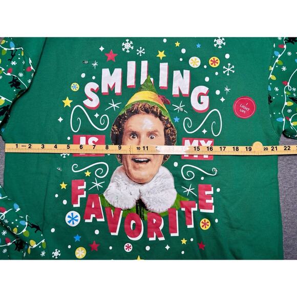 Light Up Christmas Sweatshirt Buddy the Elf Smiling Is My Favorite Size Jnr. XL - Picture 4 of 11
